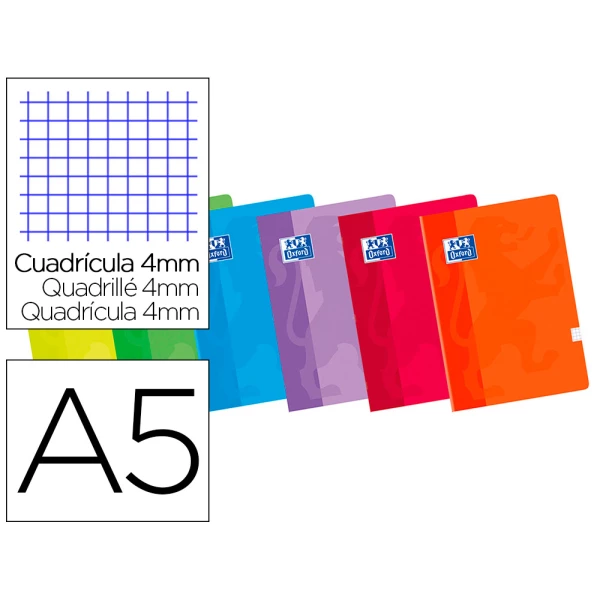 Thumbnail-Caderno agrafado oxford din a5 48 f quadriculado 4 mm cores sortidas