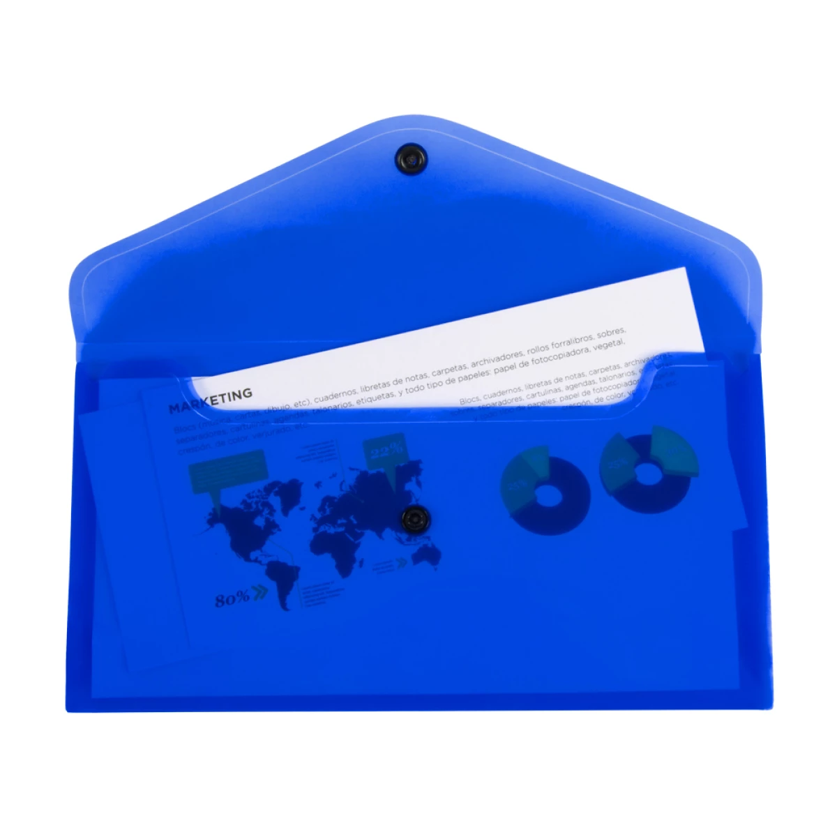 Galery – Bolsa porta documentos liderpapel com mola formato 26×14 cm cor azul0