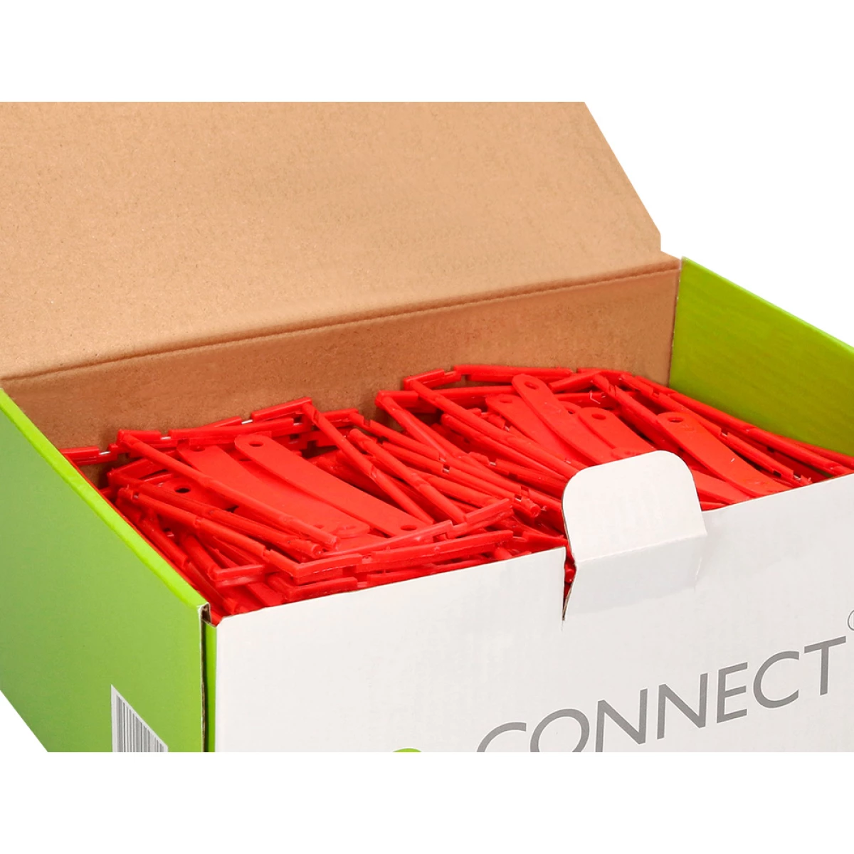 Galery – Encadernador fastener q-connect plastico d-clips cor vermelho caixa de 100 unidades0