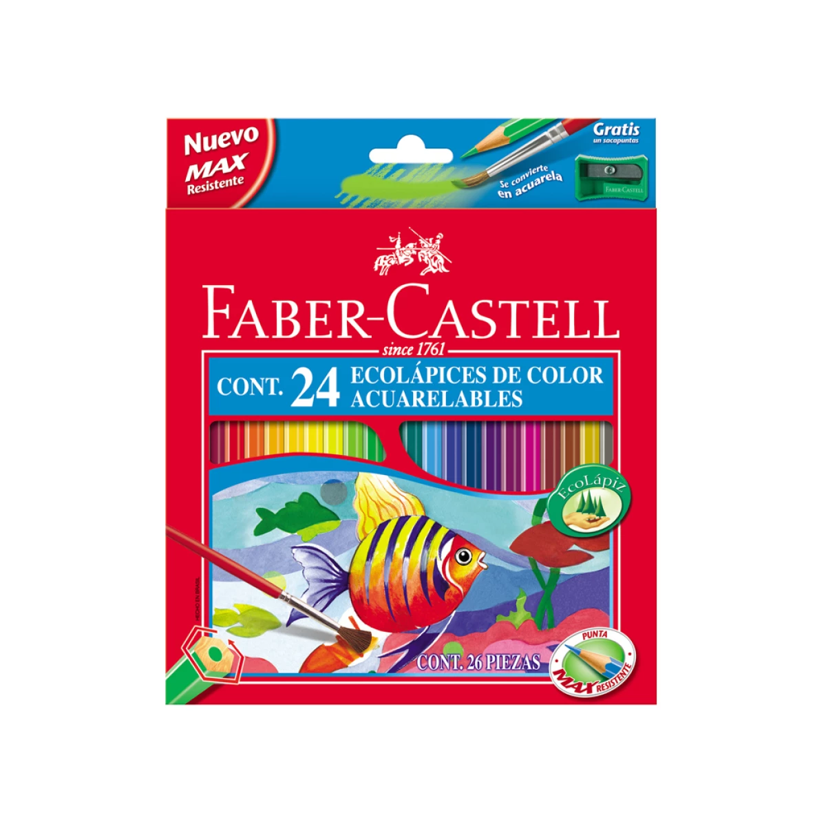 Galery – Lapis de cor faber-castell aguarelaveis c/ 24 sortidos0