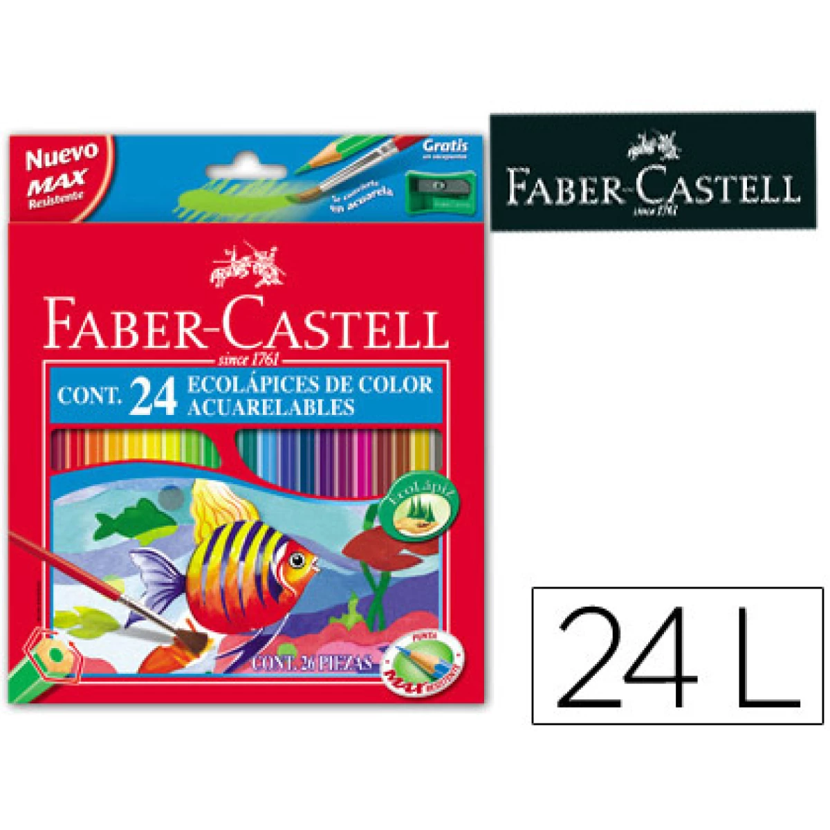 Thumbnail-Lapis de cor faber-castell aguarelaveis c/ 24 sortidos