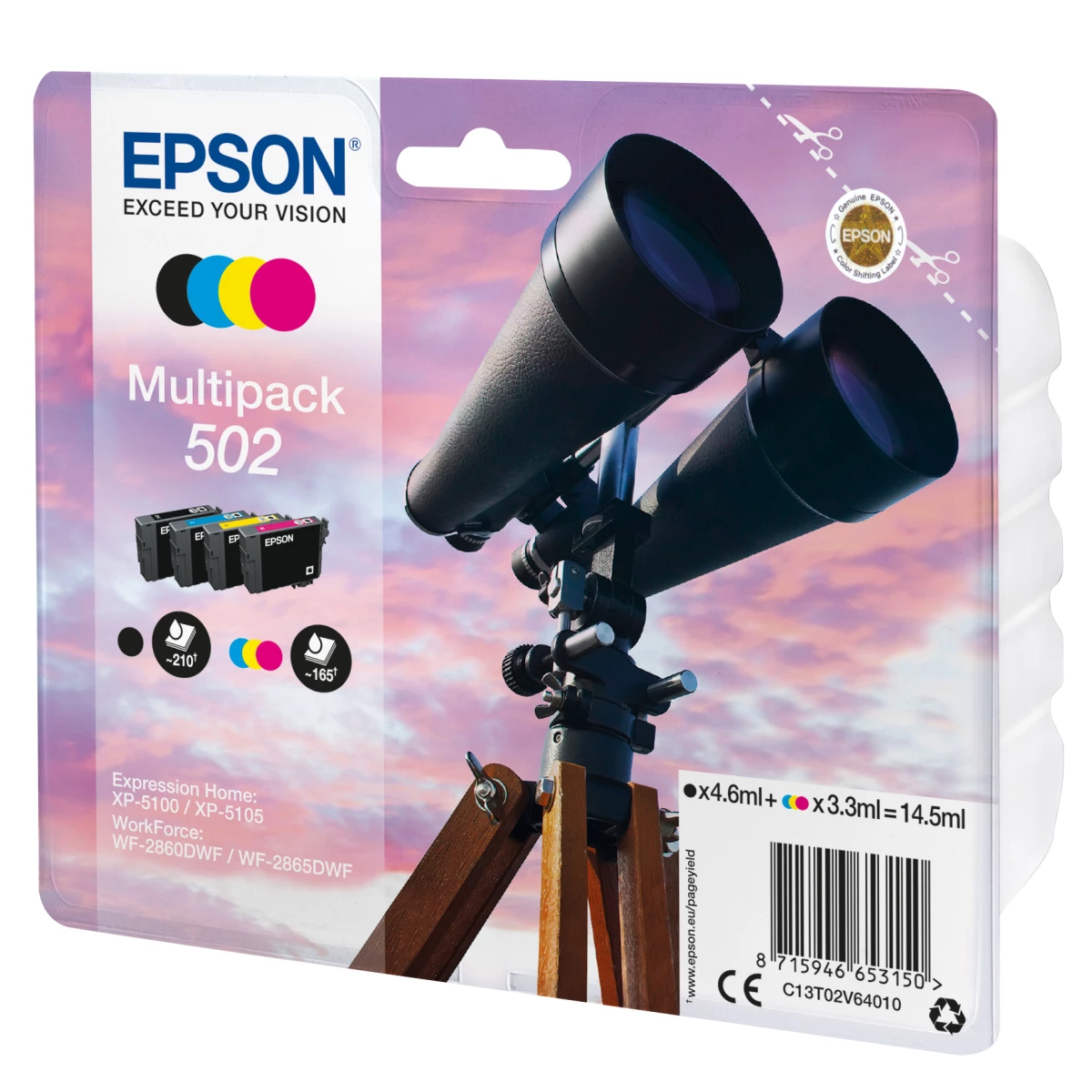 Galery – Epson 502 tinteiro 1 unidade(s) Original Rendimento padrão Preto, Ciano, Magenta, Amarelo0