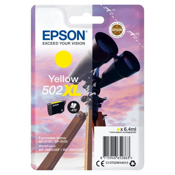 Thumbnail-Epson 502XL tinteiro 1 unidade(s) Original Rendimento alto (XL) Amarelo