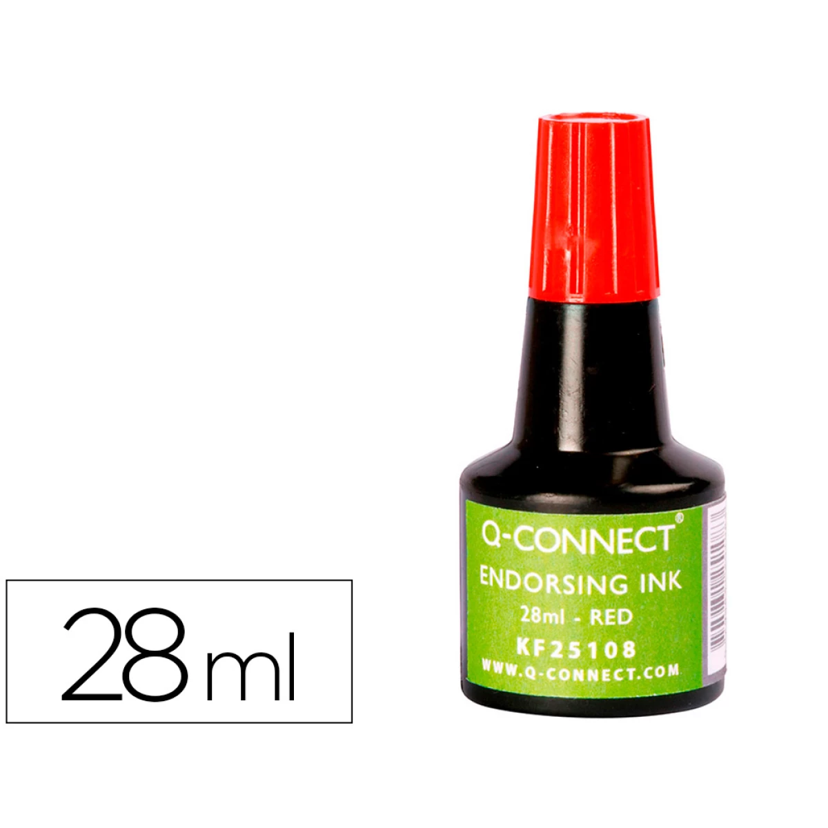 Thumbnail-Tinta para almofada q-connect vermelho frasco de 28 ml