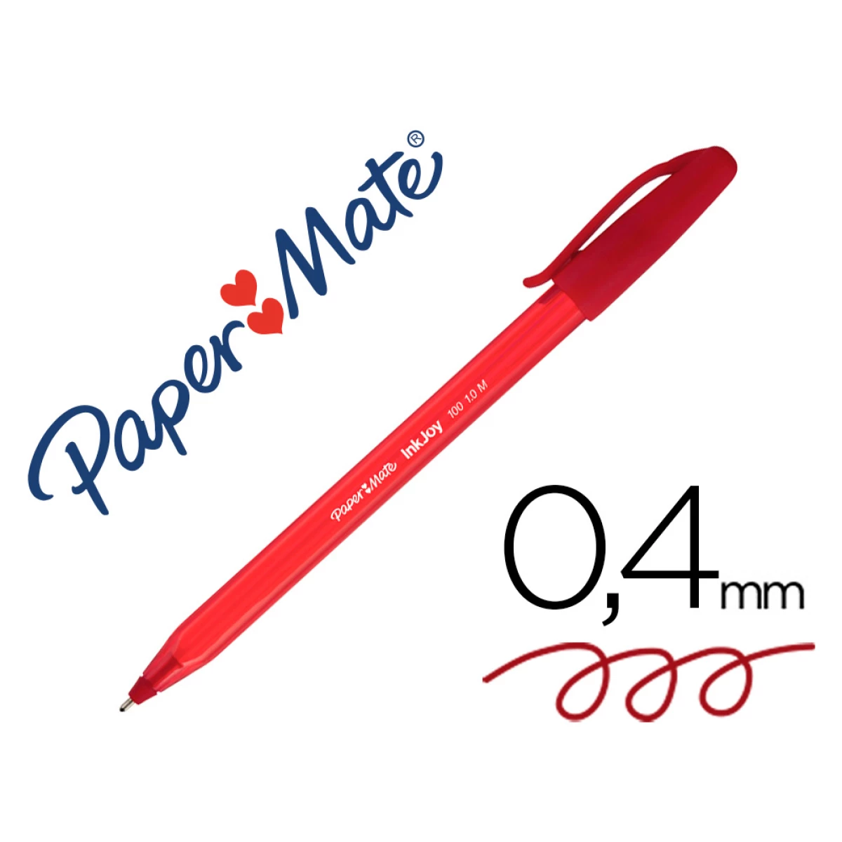 Thumbnail-Esferografica paper mate inkjoy 100 ponta media trazo 1 mm vermelho