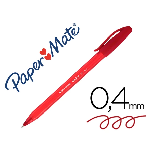 Thumbnail-Esferografica paper mate inkjoy 100 ponta media trazo 1 mm vermelho