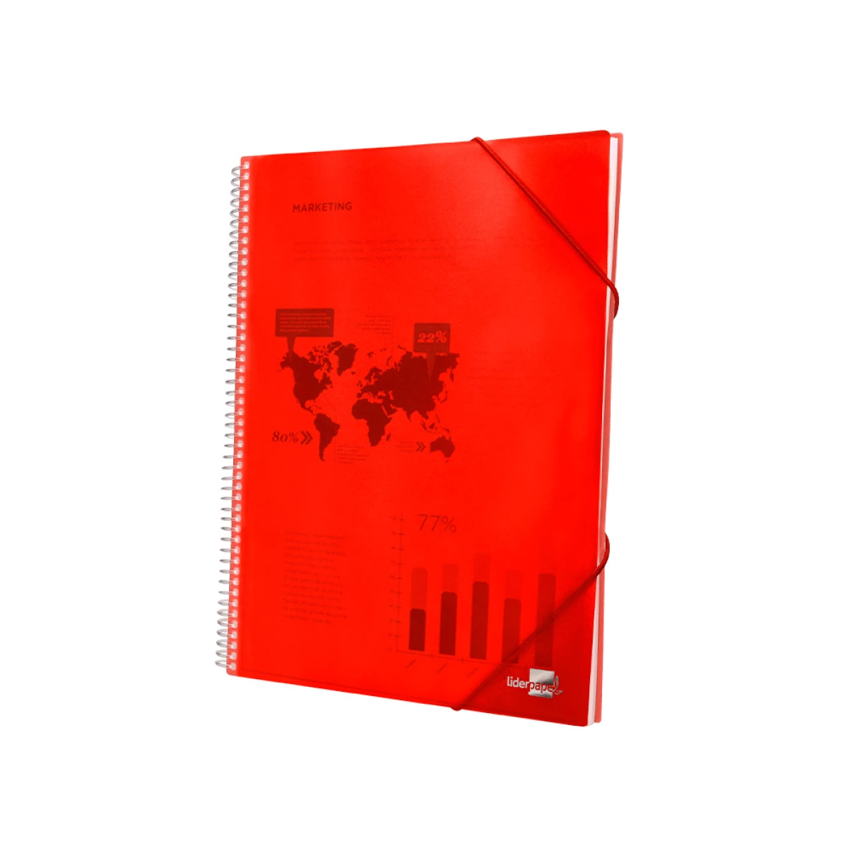 Galery – Capa catalogo liderpapel com espiral 10 bolsas polipropileno din a4 vermelho0