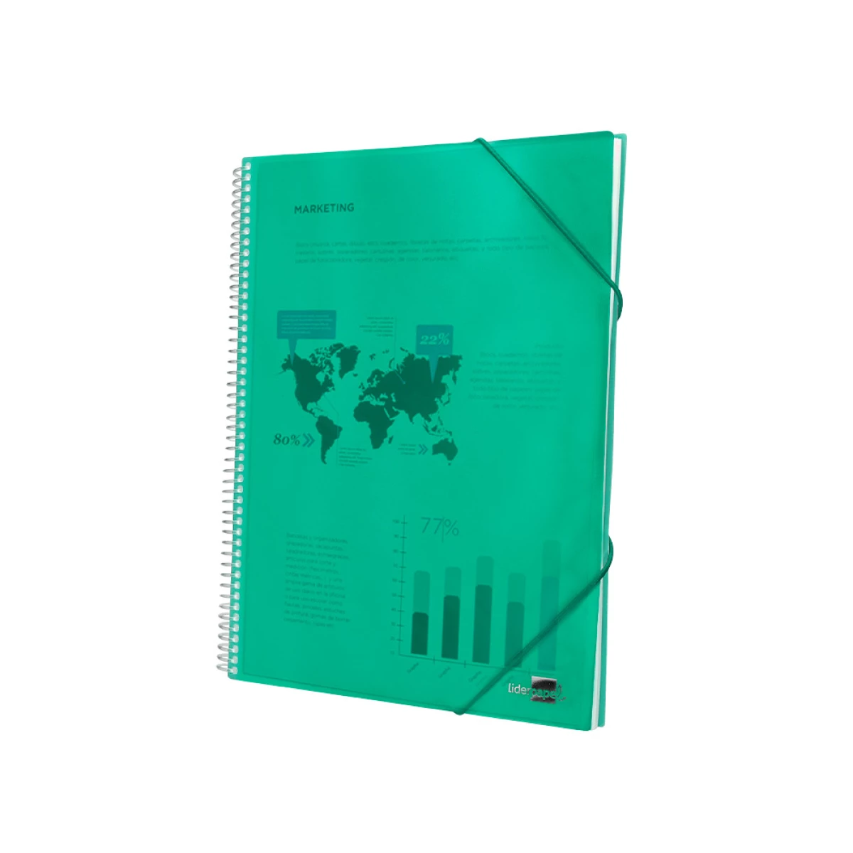 Galery – Capa catalogo liderpapel com espiral 10 bolsas polipropileno din a4 verde0