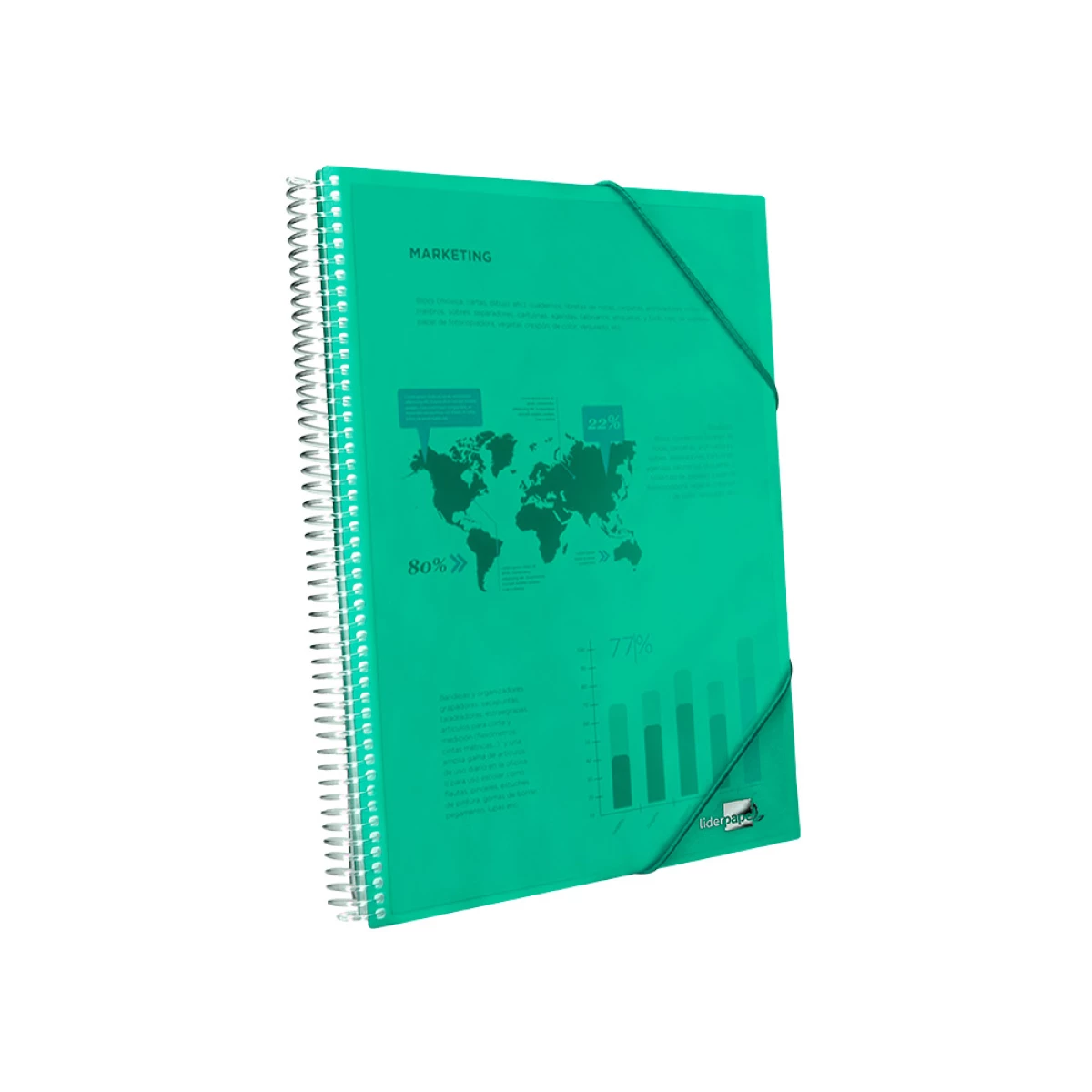 Galery – Capa catalogo liderpapel com espiral 10 bolsas polipropileno din a4 verde0