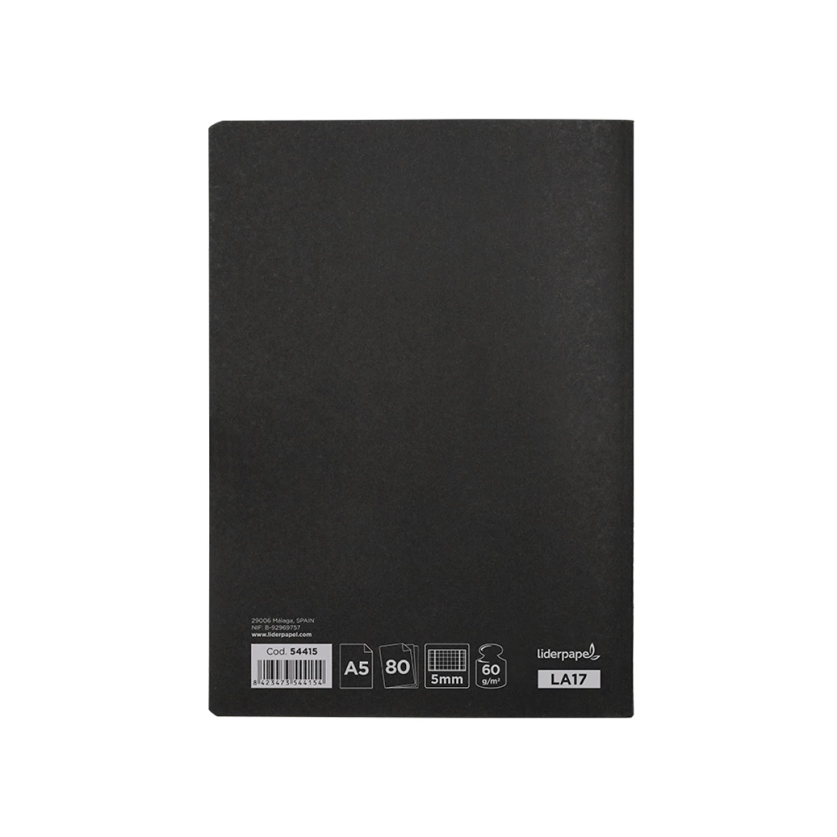 Galery – Caderno agrafado liderpapel capa preta din a5 80 f quadricula 5mm 60gr0