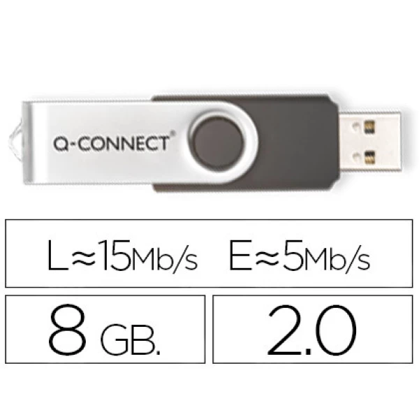 Thumbnail-Pen drive usb q-connect flash 8gb