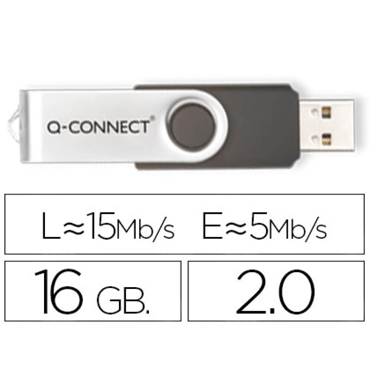 Thumbnail-Pen drive usb q-connect flash 16gb