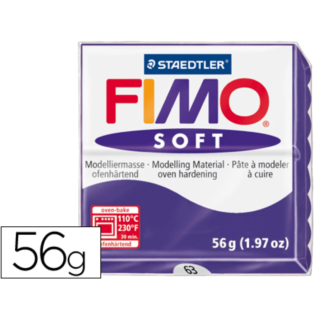 Thumbnail-Pasta para modelar staedtler fimo soft 56 gr cor violeta escuro