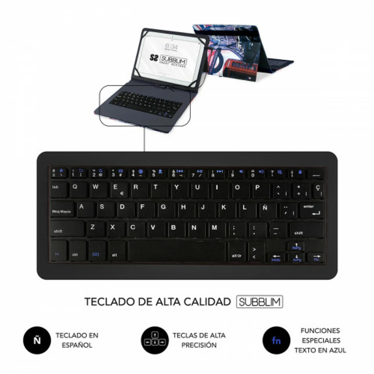 Galery – Estojo SUBBLIM com Teclado Micro USB – USB C KEYTAB USB 10,1″ Inglaterra0