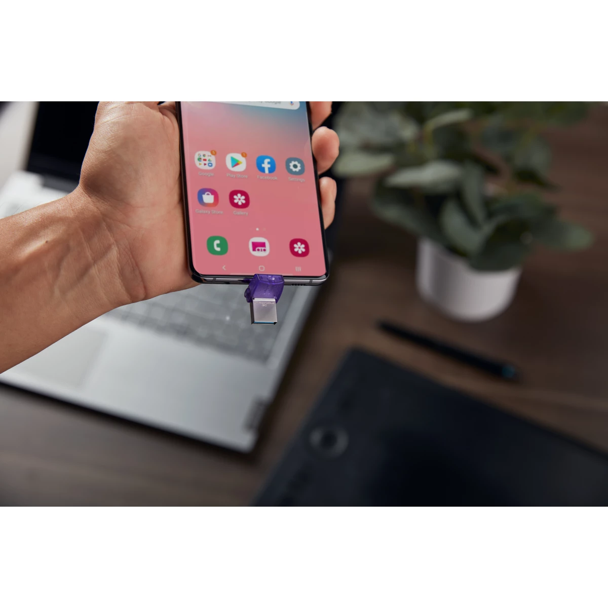 Galery – Kingston Technology DataTraveler microDuo 3C unidade de memória USB 64 GB USB Type-A / USB Type-C 3.2 Gen 1 (3.1 Gen 1) Roxo, Aço inoxidável0