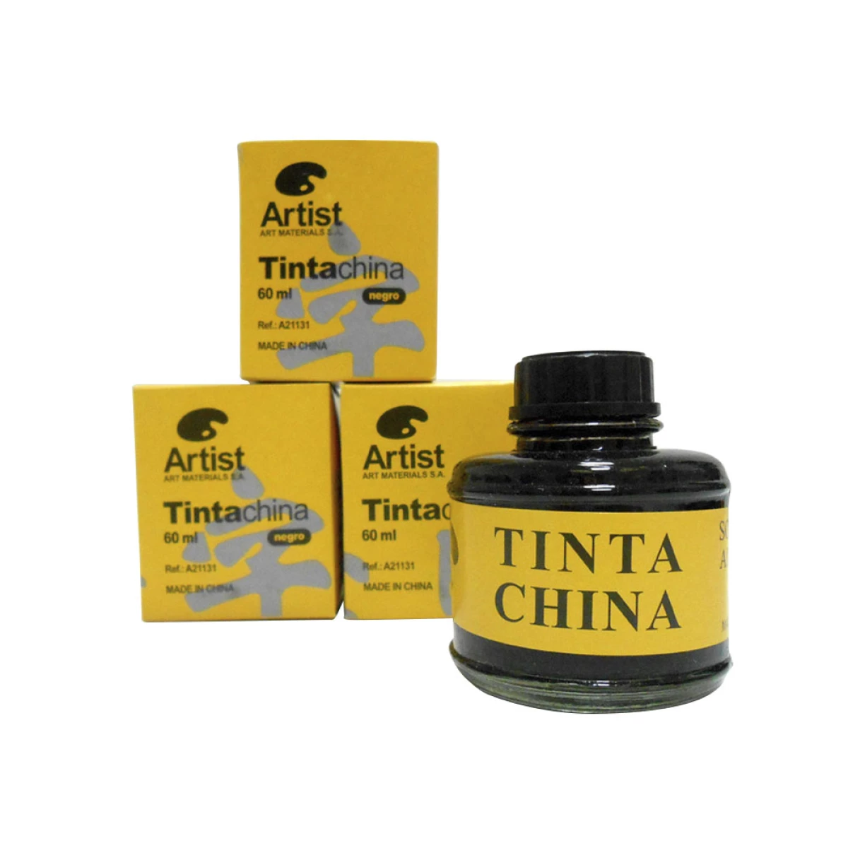 Galery – Tinta da china artist preta frasco de 60 ml0