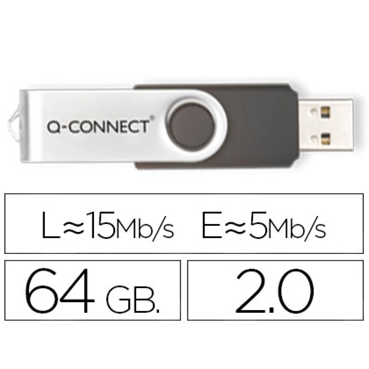 Thumbnail-Pen drive usb q-connect flash 64gb