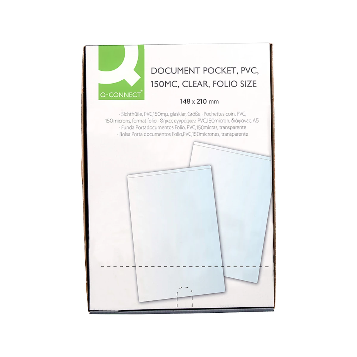 Galery – Bolsa catalogo q-connect din a5 150 microns pvc transparente 148x 210 mm – 25 unidades0