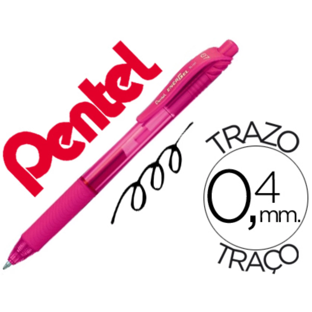 Thumbnail-Roller pentel energel bl107 0,7mm rosa – 12 unidades