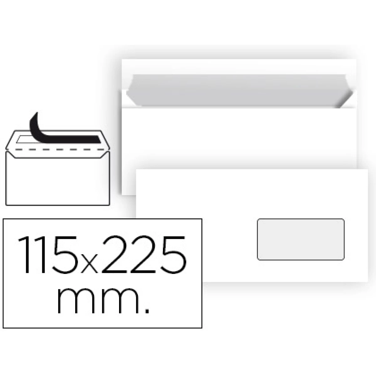 Thumbnail-Envelope liderpapel americano branco 115×225 mm tira de silicone janela direita pack de 25 unidades