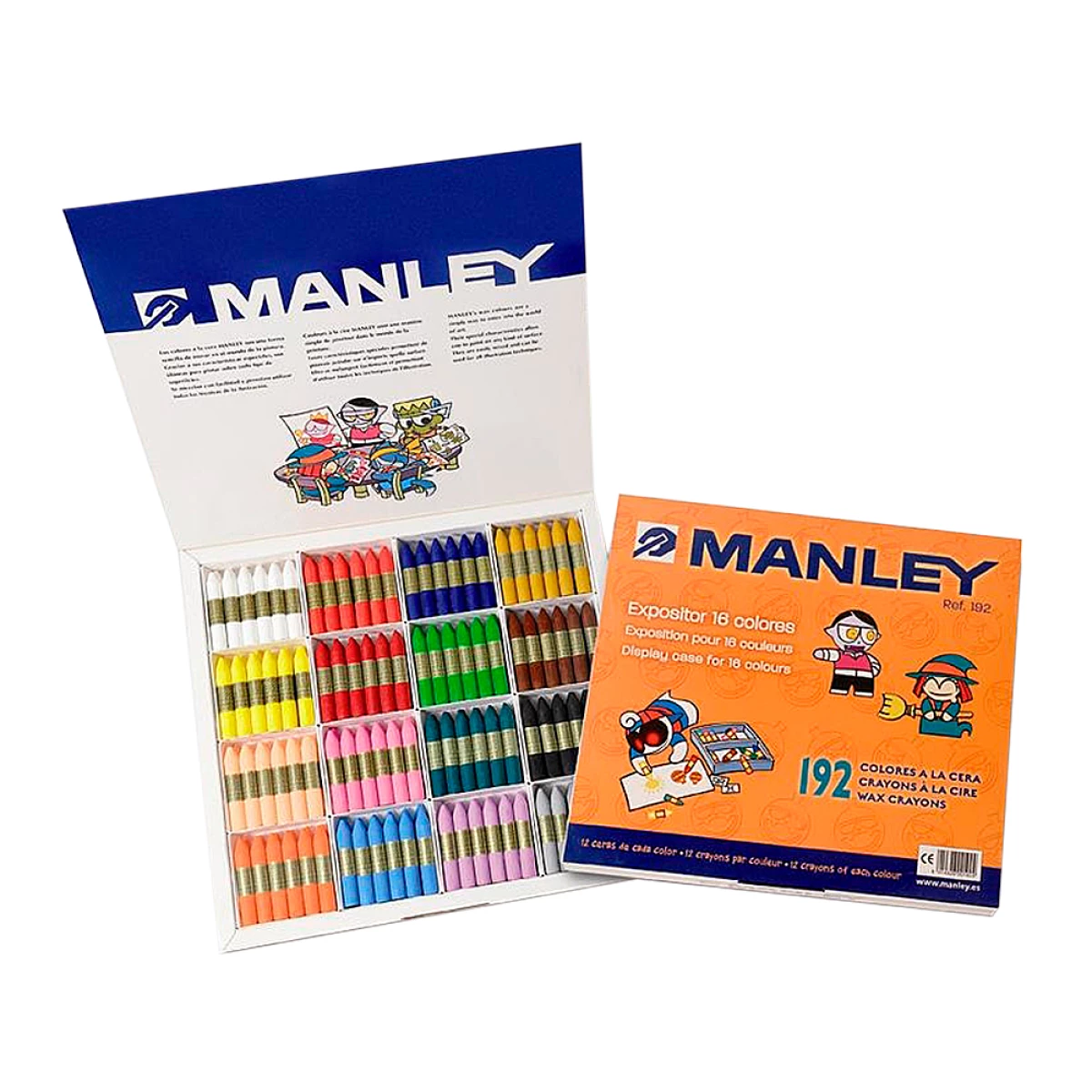 Galery – Lapis de cera manley caixa de 192 unidades 16 cores sortidas0