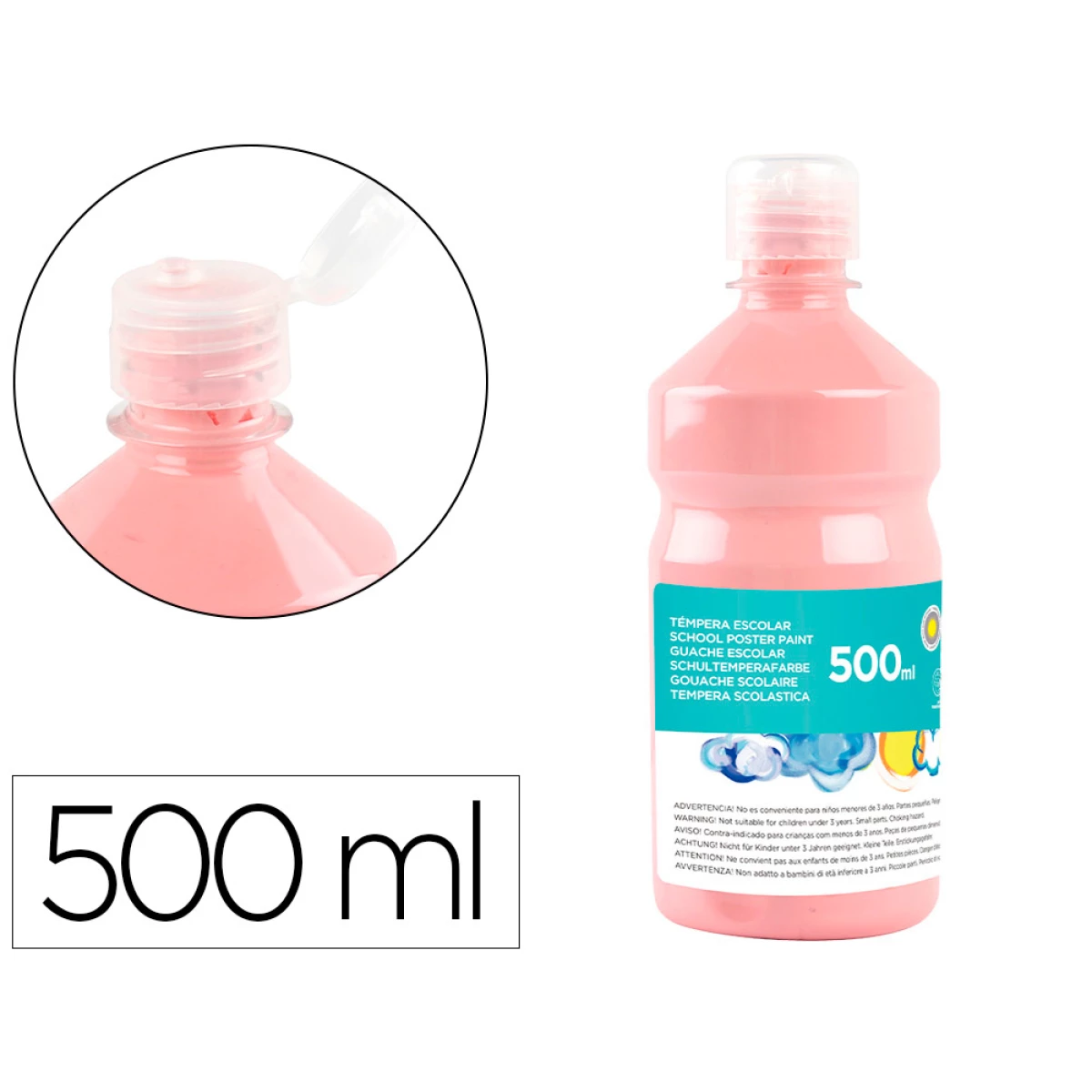 Thumbnail-Guache escolar liderpapel 500 ml rosa