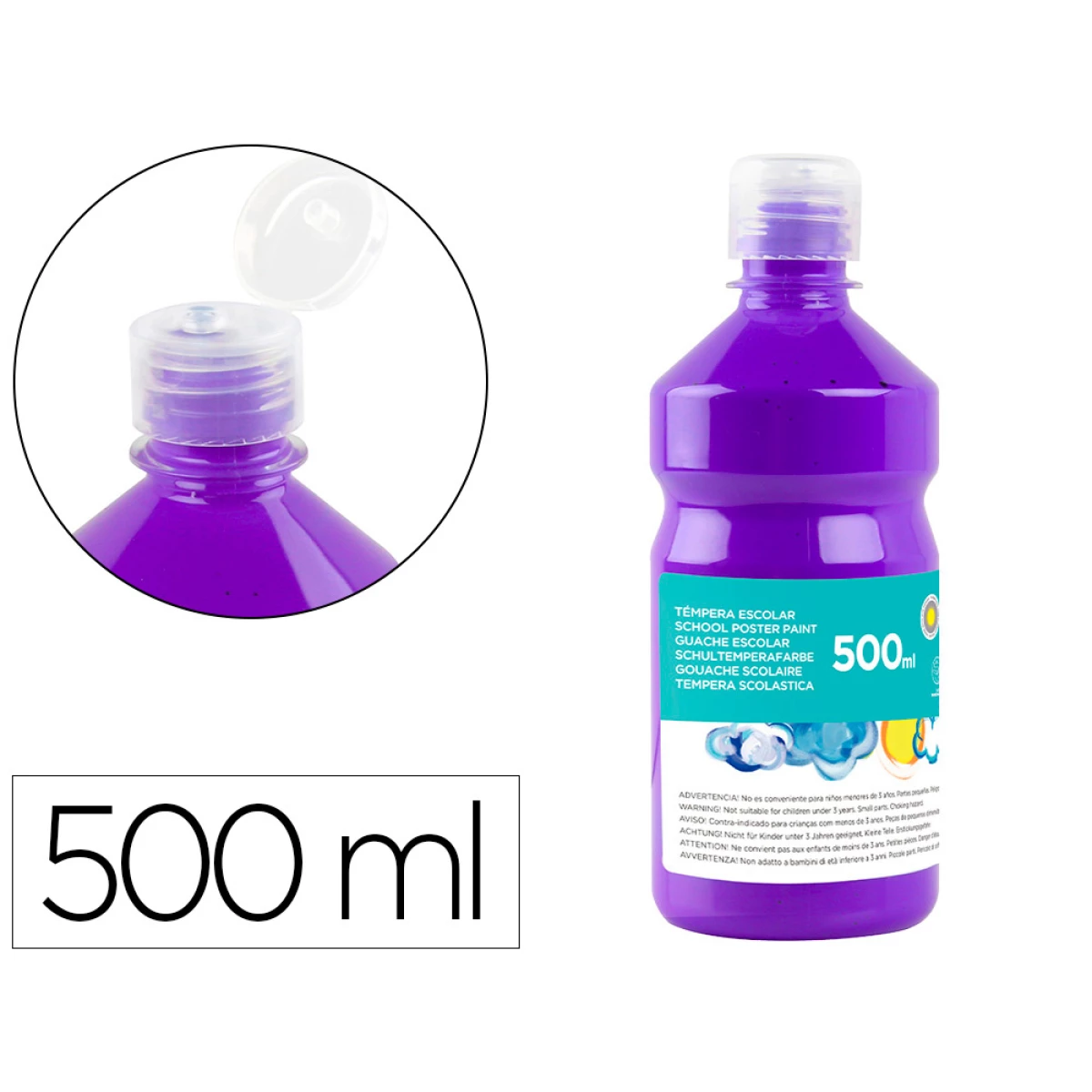 Thumbnail-Guache escolar liderpapel 500 ml violeta