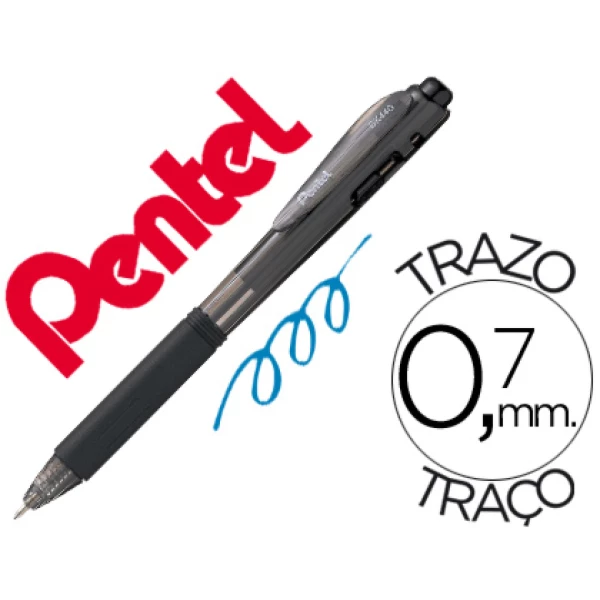 Thumbnail-Esferografica retratil pentel bk440 preta – 12 unidades