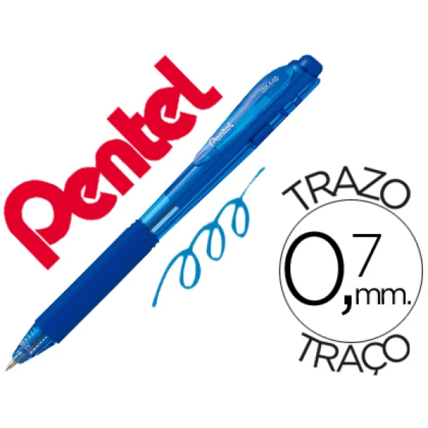 Thumbnail-Esferografica retratil pentel bk440 azul – 12 unidades