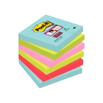 Galery – Bloco de notas adesivas post-it super sticky 76×76 mm com 90 folhas pack de 6 unidades cores miami0