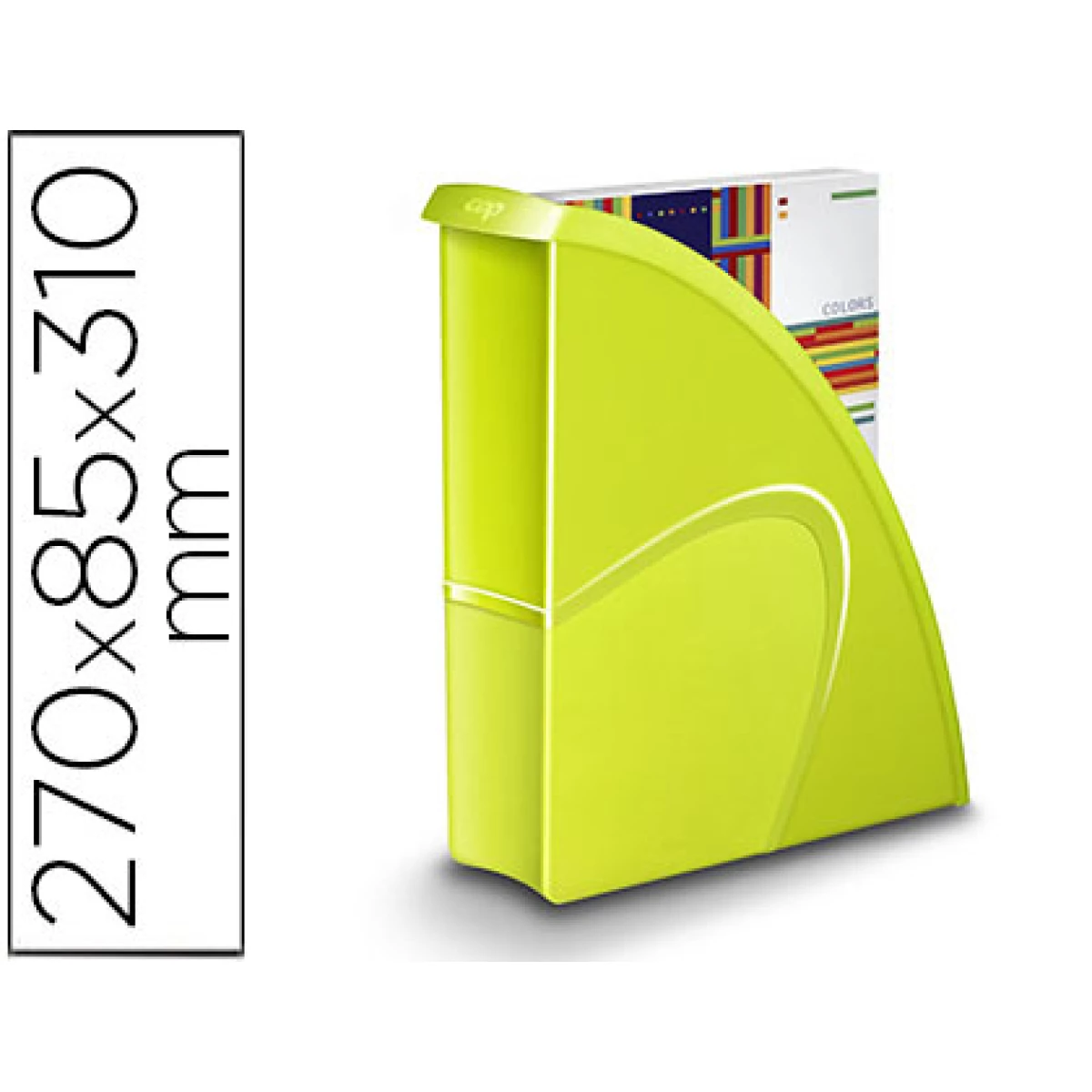 Thumbnail-Porta revistas cep plastico uso vertical / horizontal verde 85x270x310 mm