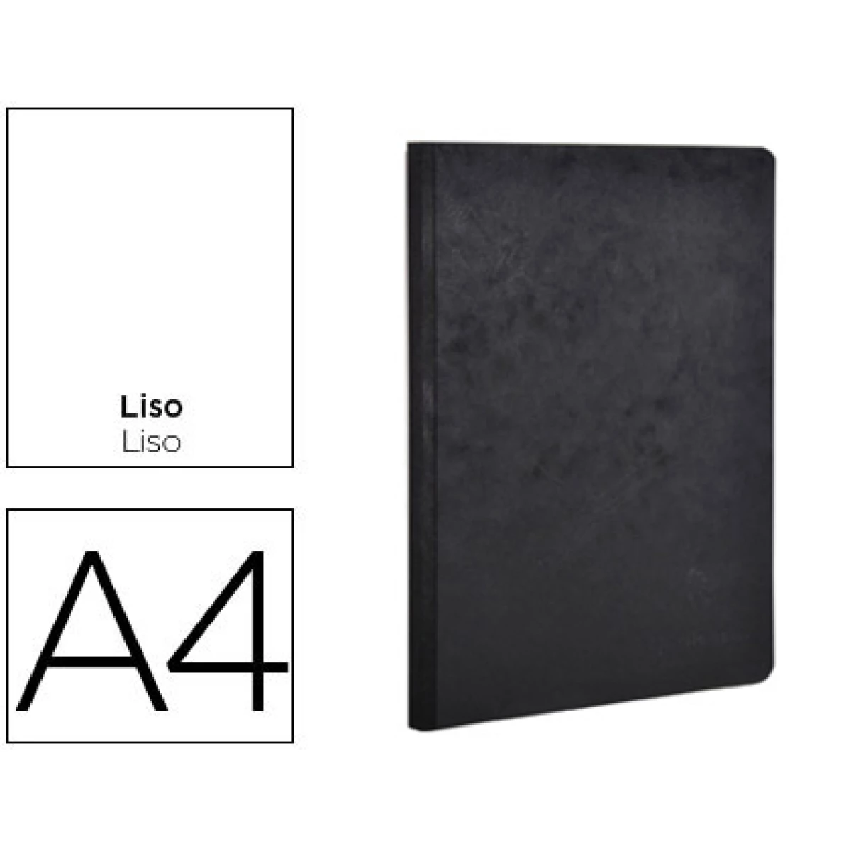 Thumbnail-Caderno clairefontaine capa cartolina din a4 liso 96 folhas cor preto