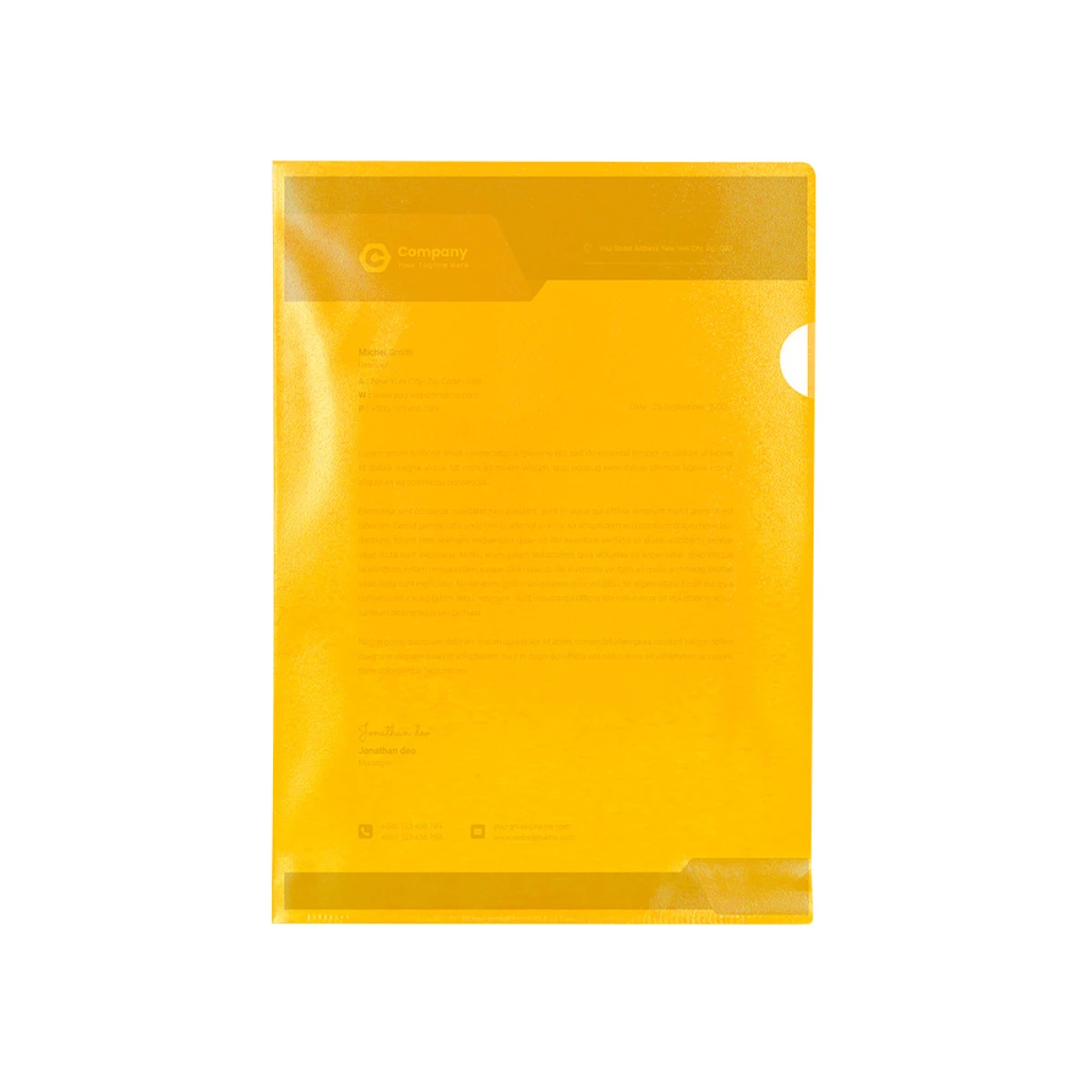 Galery – Bolsa dossier q-connect em plastico din a4 120 microns amarelo caixa de 100 unidades0