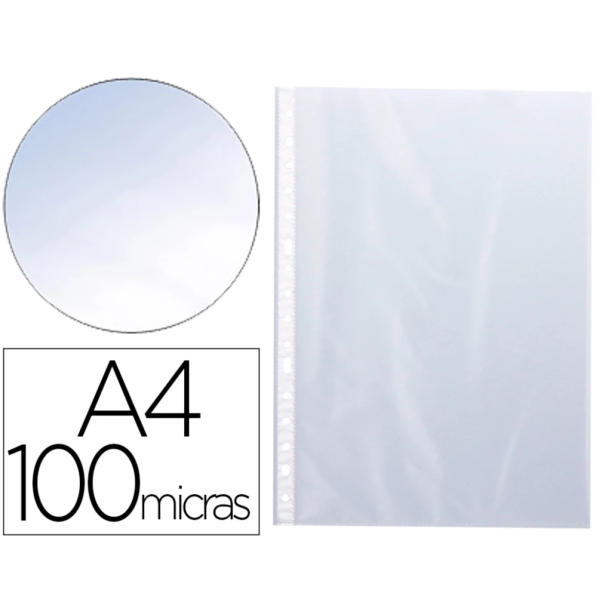Thumbnail-Bolsa catalogo/mica q-connect din a4 100 microns cristal caixa de 100 unidades