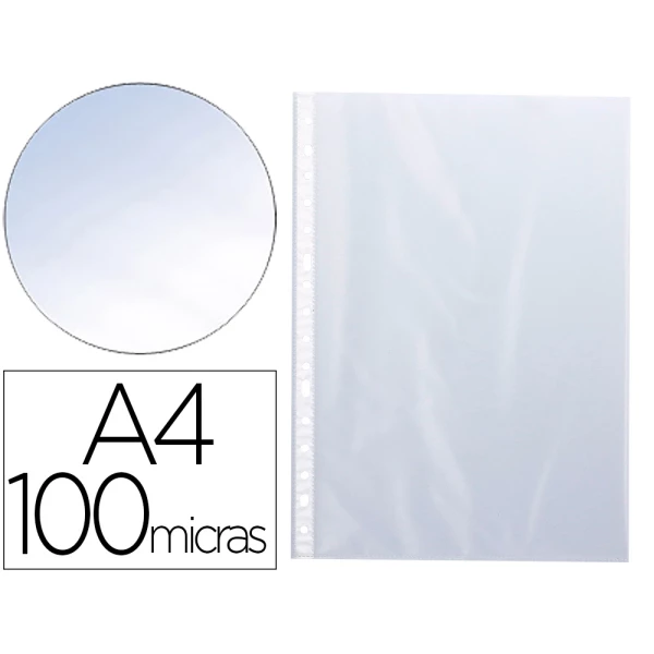 Thumbnail-Bolsa catalogo/mica q-connect din a4 100 microns cristal bolsa de 100 unidades