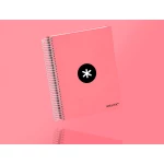 Galery – Caderno espiral liderpapel din a5 antartik capa forrada 120 f 100 gr quadricula 5 mm 5 bandas de cores cor coral0