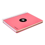 Galery – Caderno espiral liderpapel din a5 antartik capa forrada 120 f 100 gr quadricula 5 mm 5 bandas de cores cor coral0