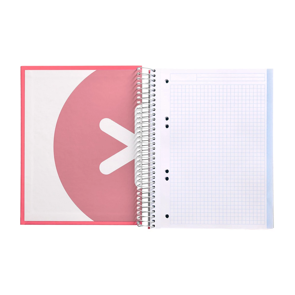 Galery – Caderno espiral liderpapel din a5 antartik capa forrada 120 f 100 gr quadricula 5 mm 5 bandas de cores cor coral0