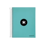 Galery – Caderno espiral liderpapel din a5 antartik capa forrada 120 f 100 gr quadricula 5 mm 5 bandas de cores cor menta0