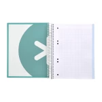 Galery – Caderno espiral liderpapel din a5 antartik capa forrada 120 f 100 gr quadricula 5 mm 5 bandas de cores cor menta0