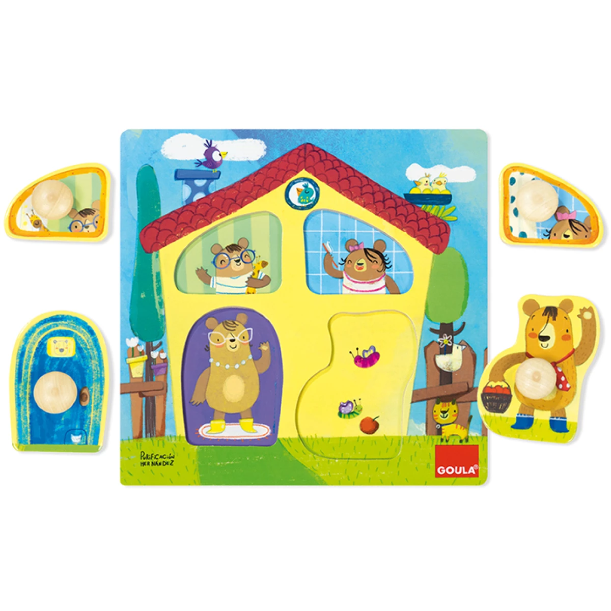 Galery – Goula Puzzle Casa Familia Osos Em forma de puzzle Desenhos animados0