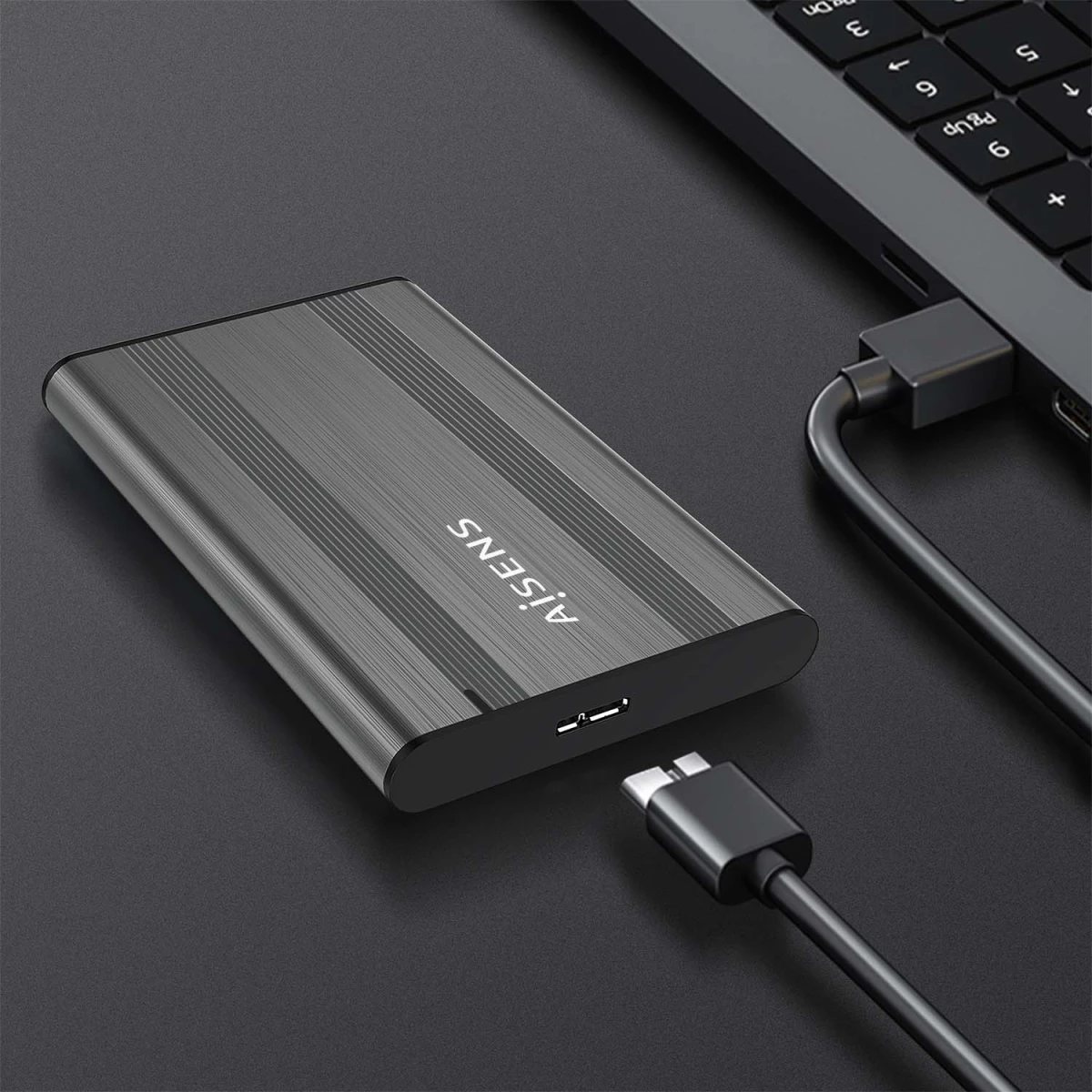 Galery – AISENS ASE-2526GR Caixa para Discos Rígidos Caixa de disco rígido Cinzento 2.5″ Energia por USB0