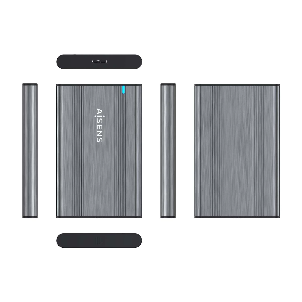 Galery – AISENS ASE-2526GR Caixa para Discos Rígidos Caixa de disco rígido Cinzento 2.5″ Energia por USB0