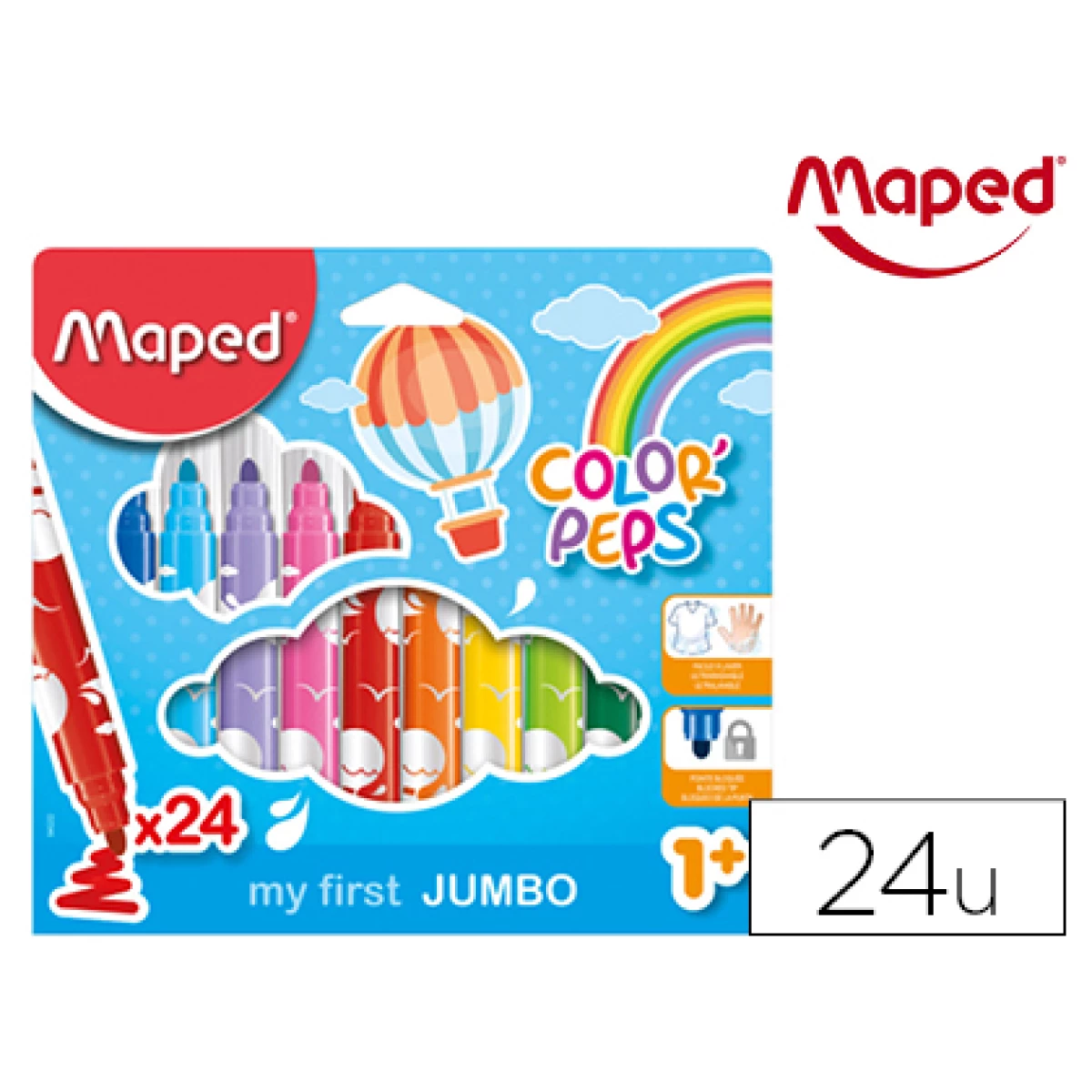 Thumbnail-Marcador maped cor peps early age jumbo caixa de 24 cores