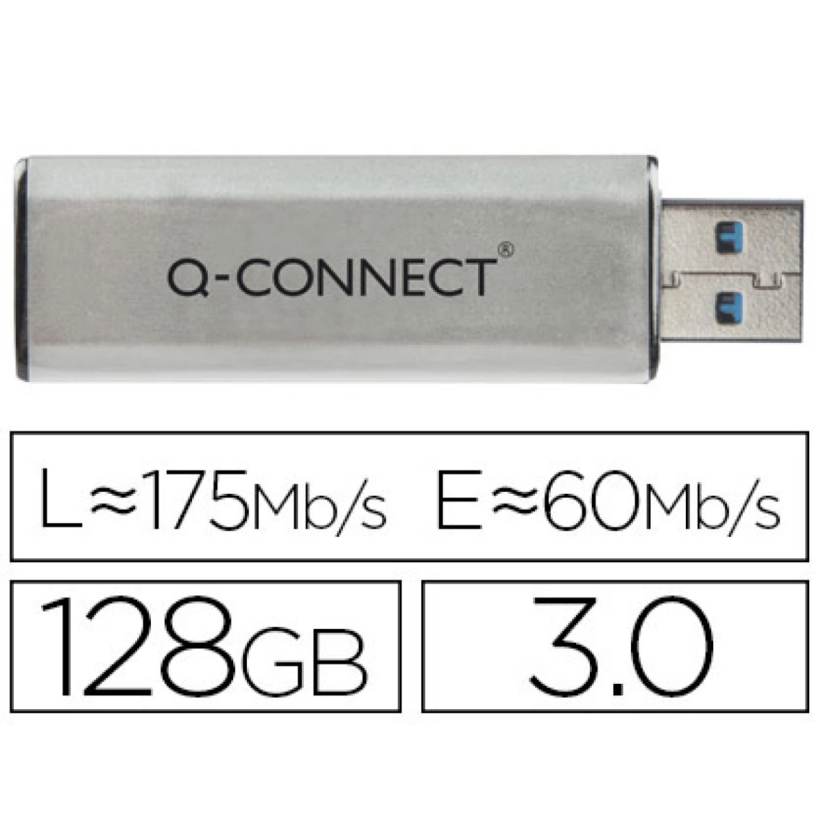 Thumbnail-Pen drive usb q-connect flasf 128 gb 3.0