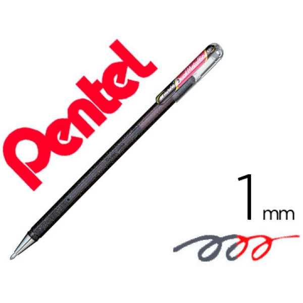 Thumbnail-Roller pentel k110 dual metallic cor preto e vermelho metalico – 12 unidades