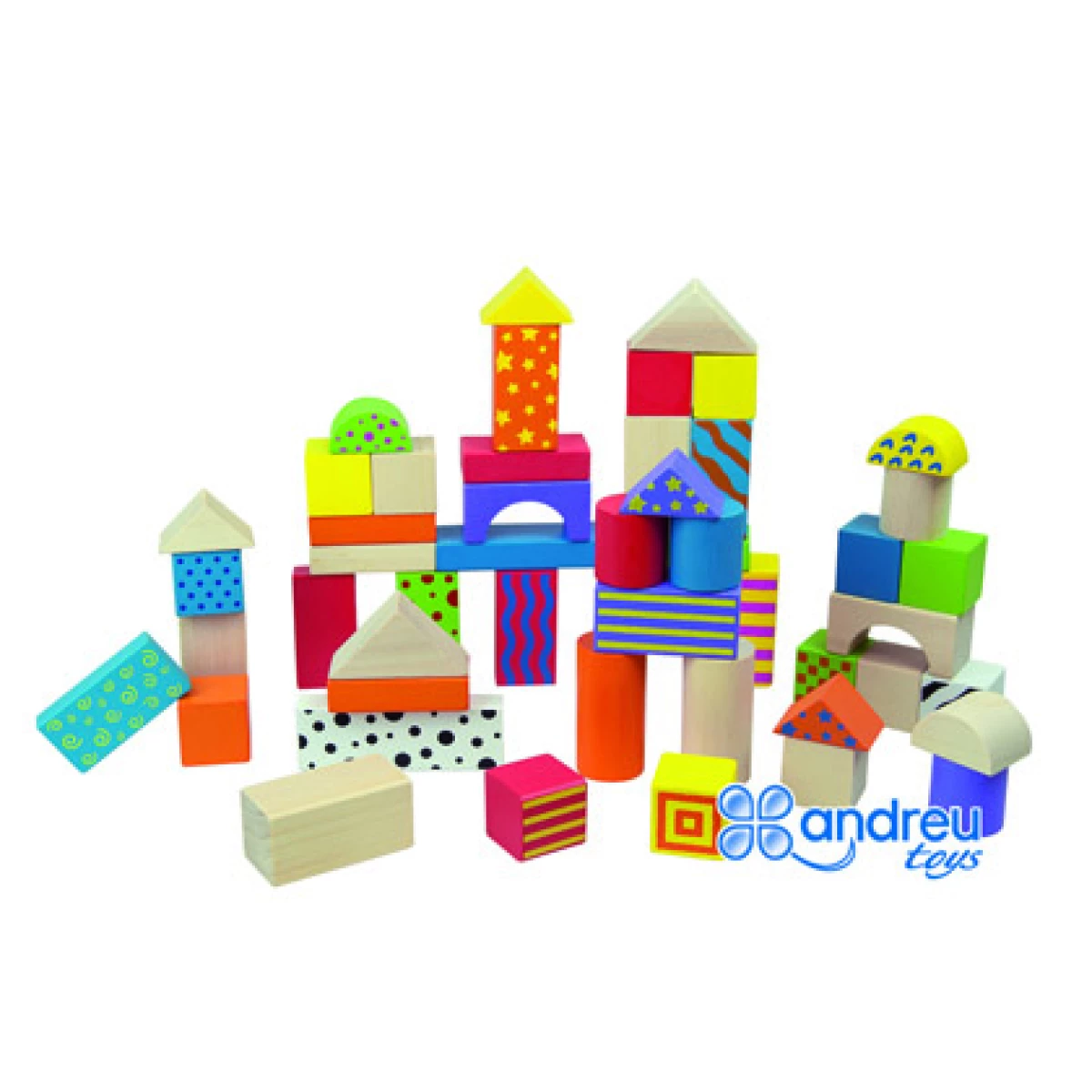 Thumbnail-Jogo andreutoys construção blocos madeira 50 peças 18×18 cm