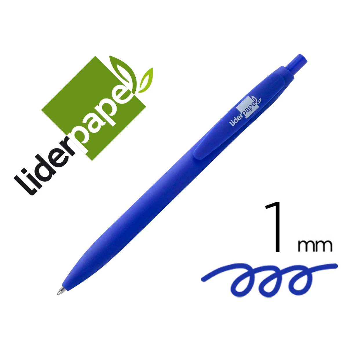 Thumbnail-Esferografica liderpapel gummy touch retratil 1,0 mm tinta azul