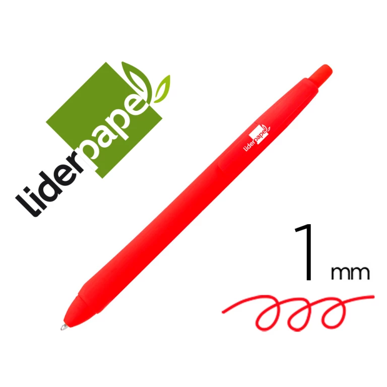 Thumbnail-Esferografica liderpapel gummy touch retratil 1,0 mm tinta vermelho