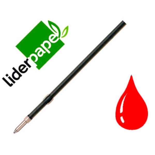 Thumbnail-Recarga esferografica liderpapel gummy touch retratil 1,0 mm tinta vermelho pack 10 unidades